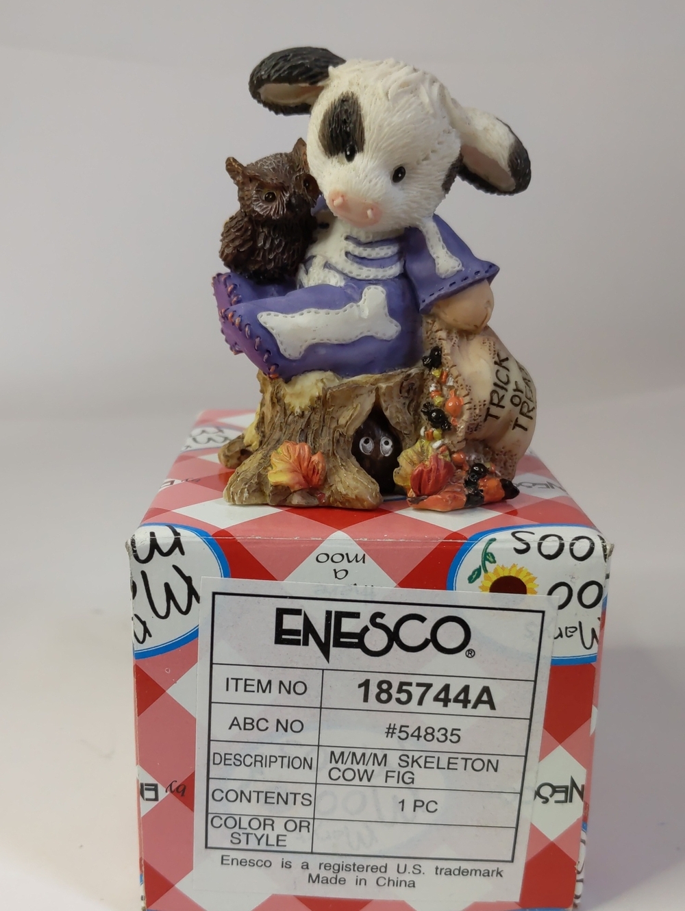 Vintage Enesco Mary's Moo Moos 'Who-o-o Are Moo-o-o' Figurine